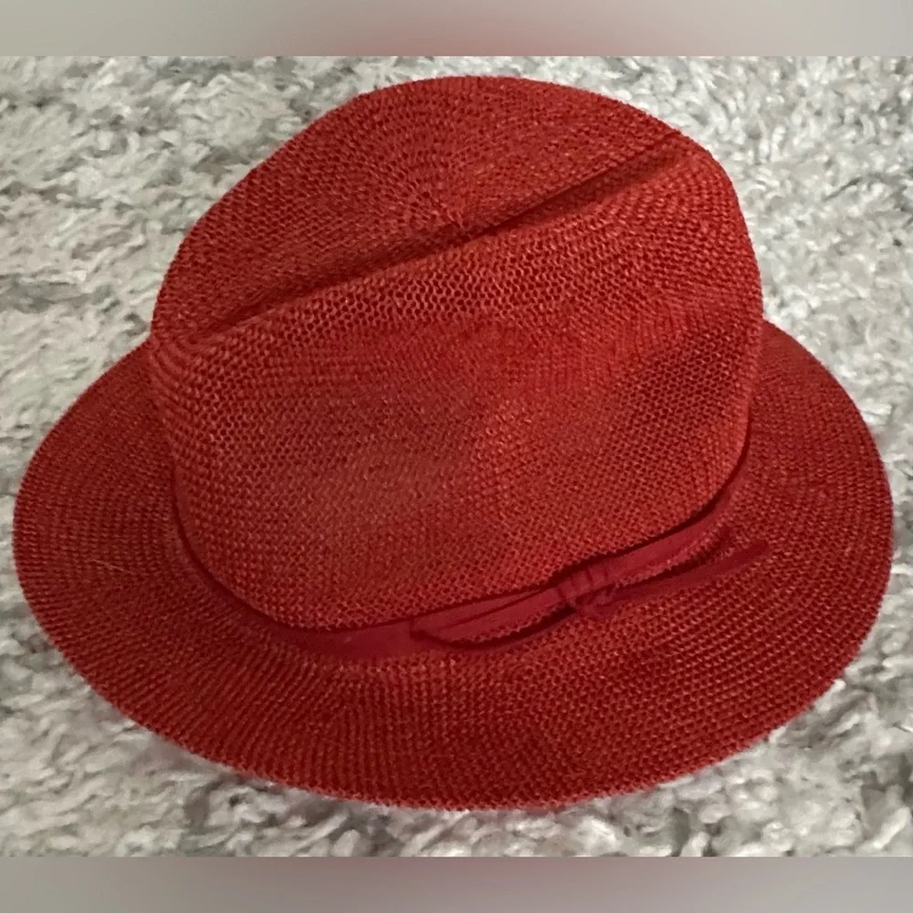 ‼️RARE‼️🎸ANTHROPOLOGIE🎸🔥NWT🔥Mesh Nubby Fedora in Burnt Orange